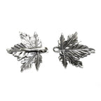 925 Sterling Silver Hook Eye Maple Leaf Clasps, Silver clasp, Jewelry making, Hook eye clasp, Sterling silver, Maple Leaf clasp - 1 piece