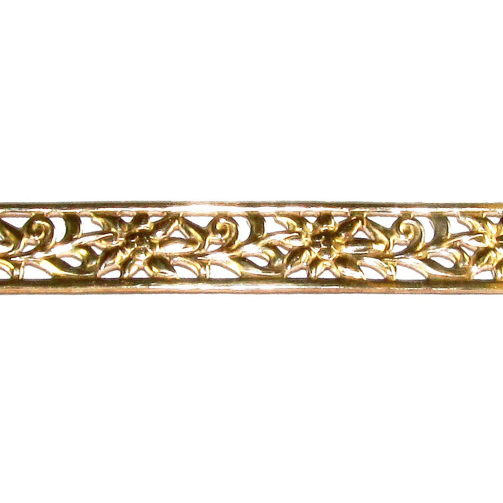 14K Yellow Gold filled Gallery wire, Bezel wire, Gallery ribbon, Gallery pattern, Jewelry making, Gold Filled Setting - 4 inch (10 cm)