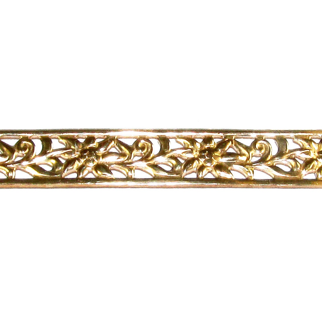 14K Yellow Gold filled Gallery wire, Bezel wire, Gallery ribbon, Gallery pattern, Jewelry making, Gold Filled Setting - 4 inch (10 cm)