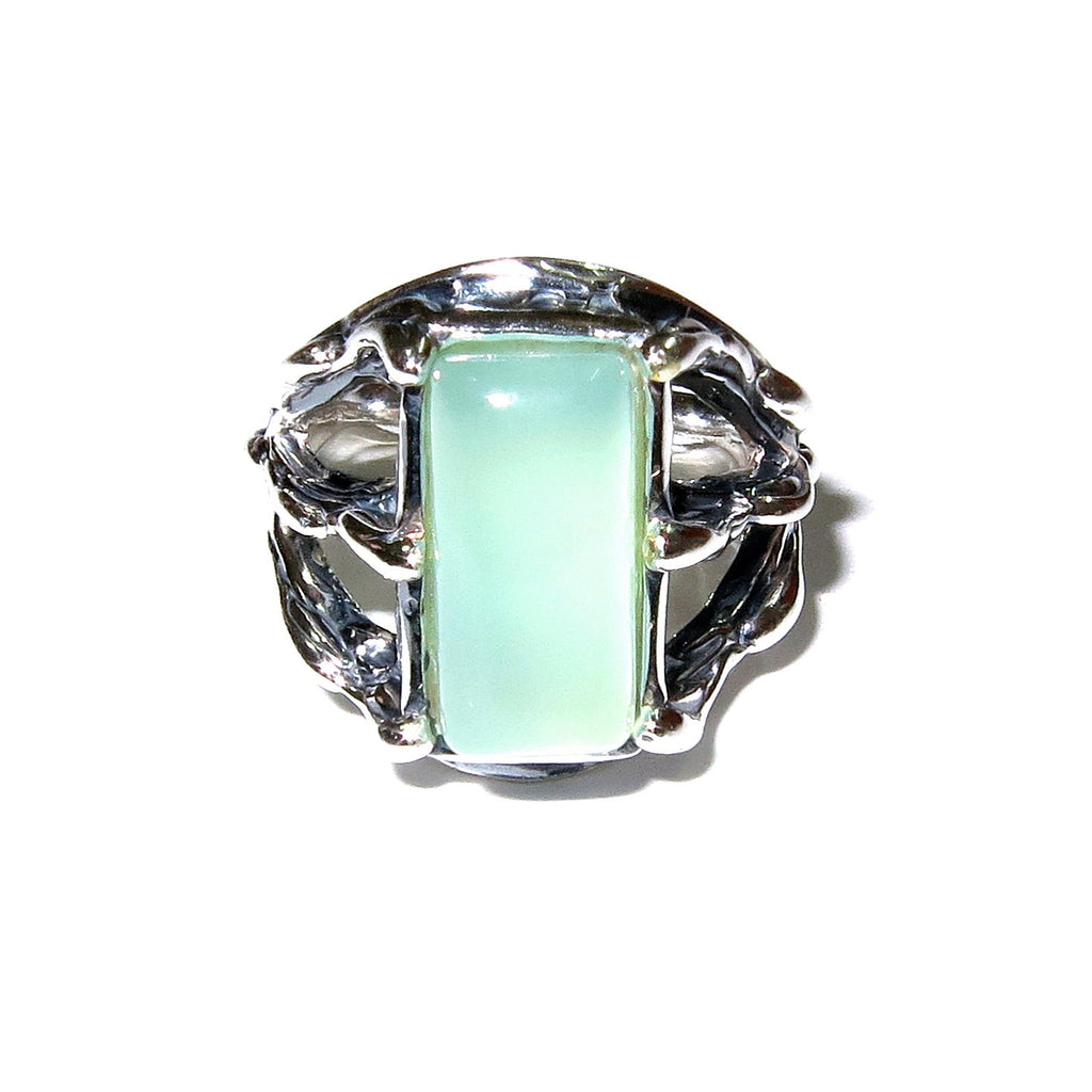 Statement Aqua chalcedony ring 925 sterling silver size 5, Handmade ring, single copy, 925 sterling silver, Aqua chalcedony, Statement ring
