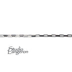 1.5 mm Sterling Silver rectangle cable chain, Jewelry making, silver shiny chain, Chain for jewelry, sterling silver - 1 Ft (30 cm)