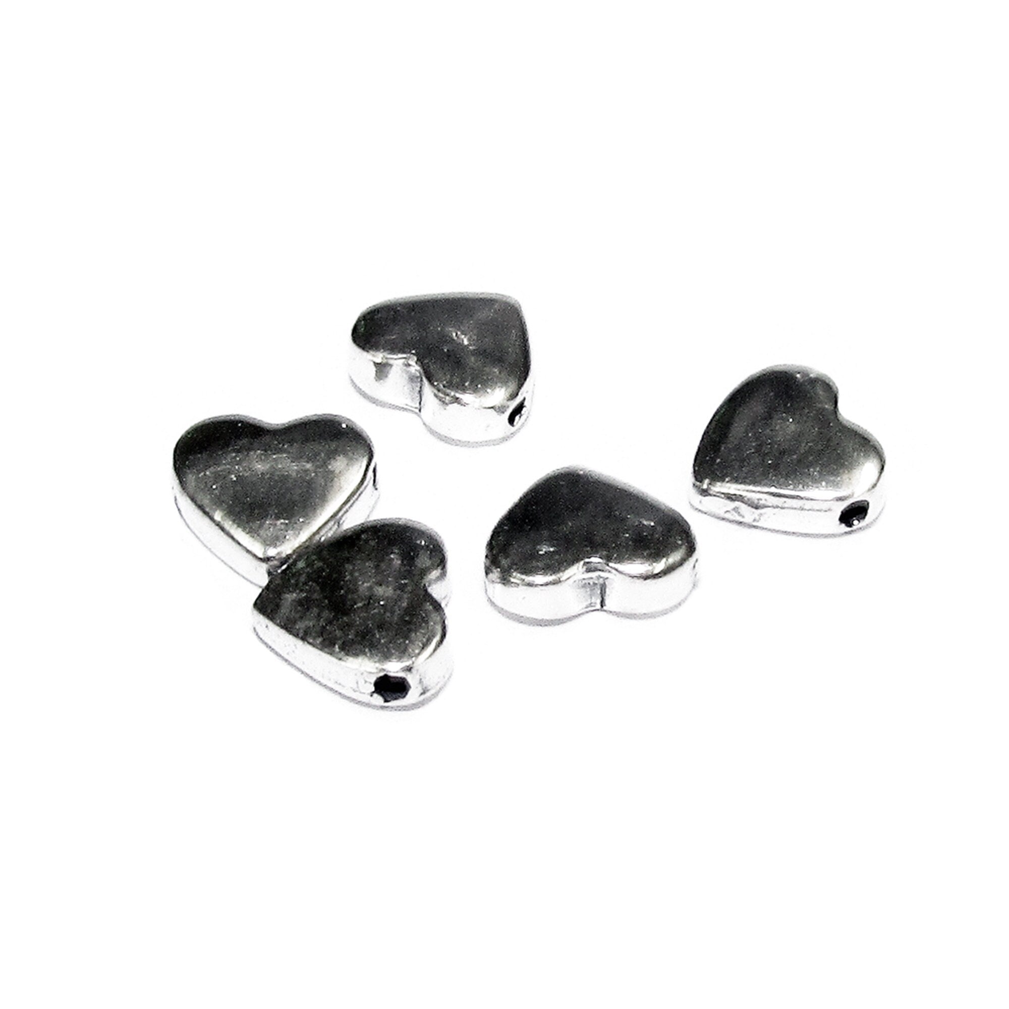 925 Sterling silver Heart flat beads size 5.7x2.2 mm, Flat beads, Beads for bracelets, 925 Silver beads, Jewelry making, Beads - 1 piece