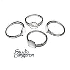925 sterling silver blank ring with platforms 8 mm for gluing size 5, 6, 7, 8, silver ring, base ring, Jewelry making, setting - 1 piece