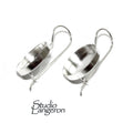 18 mm size 925 sterling silver blank earrings with bezel cup, setting, bezel cup, base earrings, jewelry making - 1 pair (2 pieces)