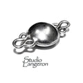 925 Sterling Silver Button Padlock Magnetic Clasp, Magnetic clasp, Silver clasp, Round clasp, Jewelry making, 925 silver clasp - 1 piece