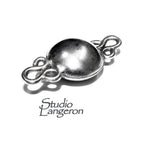 925 Sterling Silver Button Padlock Magnetic Clasp, Magnetic clasp, Silver clasp, Round clasp, Jewelry making, 925 silver clasp - 1 piece