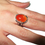 Statement Natural opal ring 925 sterling silver size 7, Handmade ring, single copy, silver, Orange opal, silver ring, Statement ring