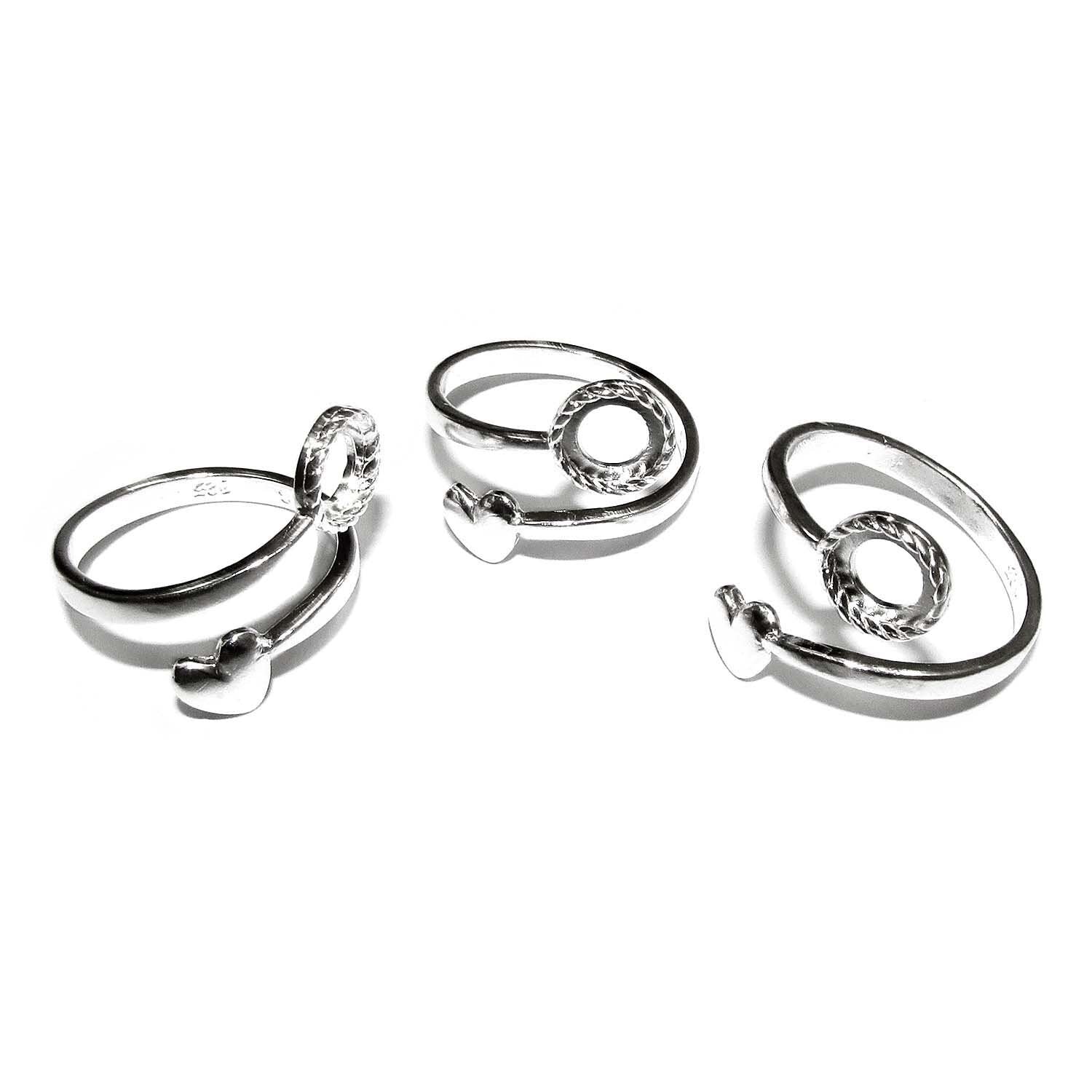 925 sterling silver open blank ring with bezel cup 6 mm, bezel cup, silver ring, base ring, Jewelry making, Setting, Ring - 1 piece