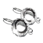 12 mm 925 sterling silver blank earrings with bezel cup and closed ring, Jewelry making, Setting, bezel cup, base earring - 1 pair (2 piece)
