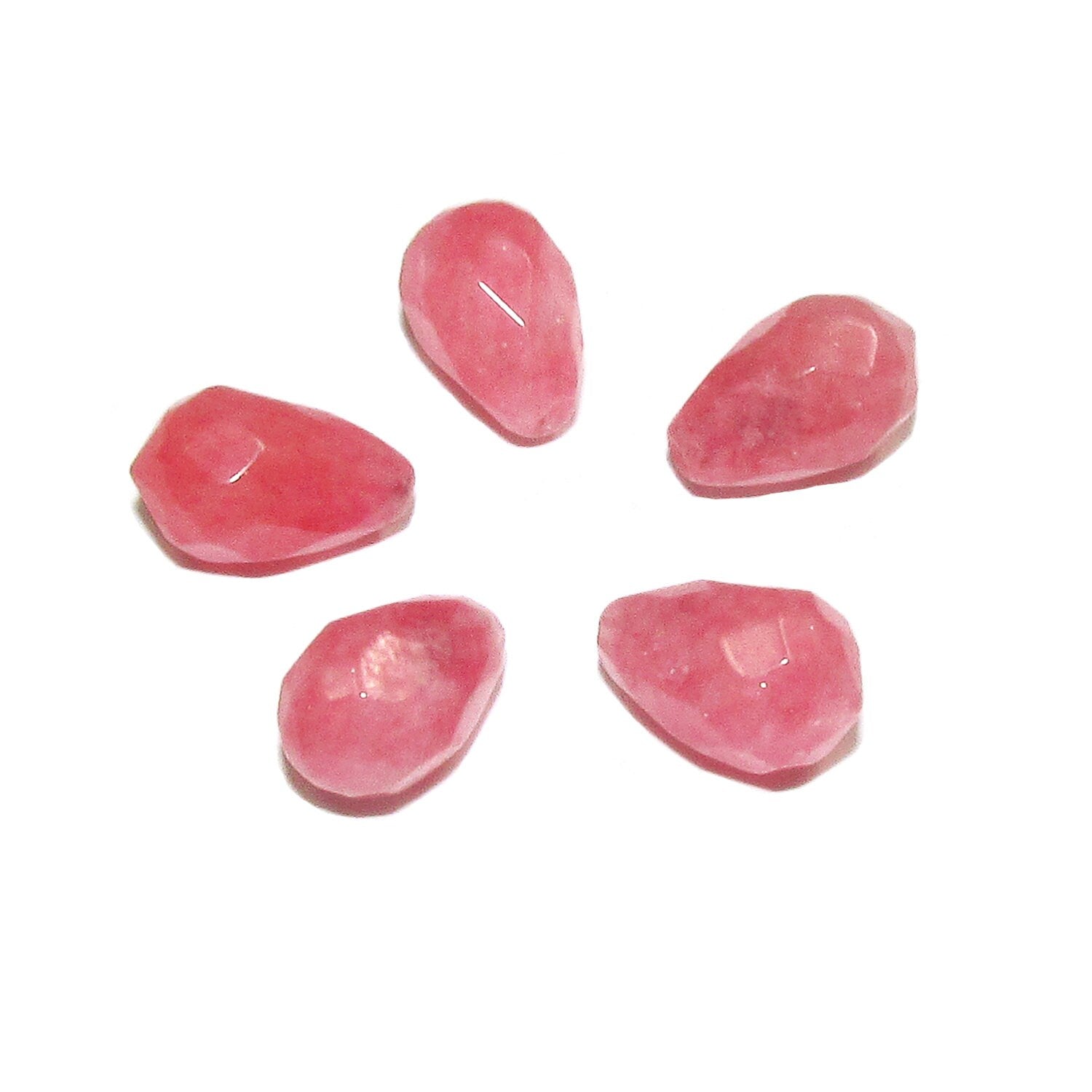 Natural jade Teardrop faceted half drilled small Beads size 10x6 mm, Jewelry making, Matched Half Drilled Beads, Jade Gemstones - 1 piece