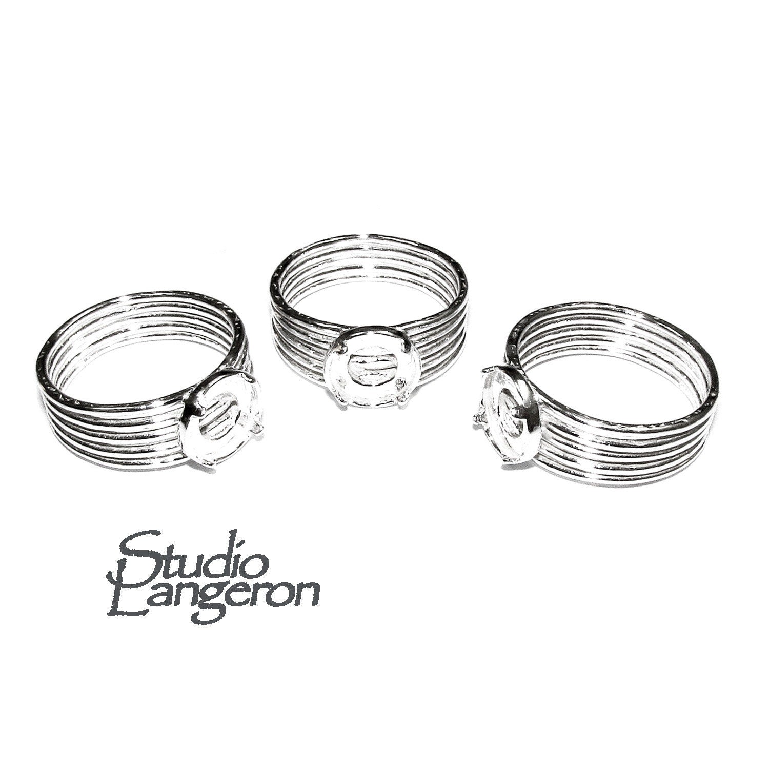 925 sterling silver blank ring with bezel cup 8 mm size 6, 7, 8, jewelry making, blank ring, silver ring, bezel cup - 1 piece