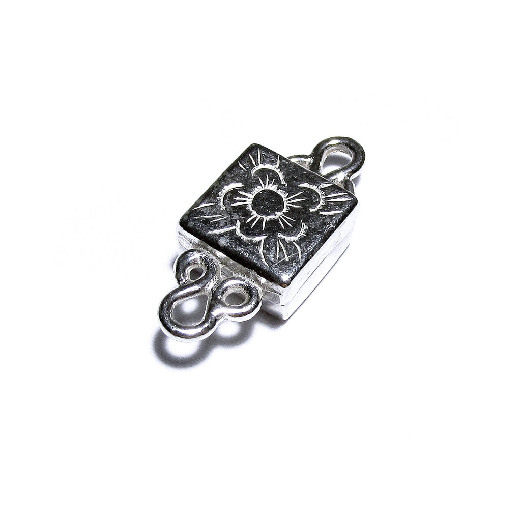 925 Sterling Silver Magnetic Square Button Clasps, Magnetic clasps, Clasps, Silver clasp, Jewelry making, 925 silver clasp - 1 piece