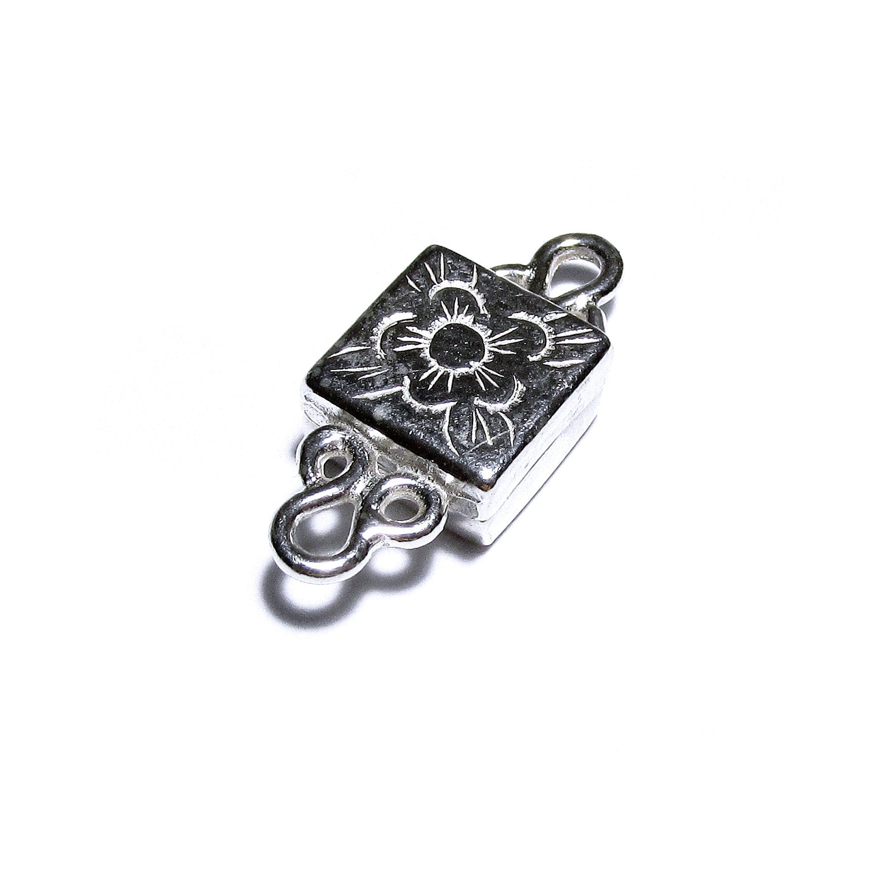 925 Sterling Silver Magnetic Square Button Clasps, Magnetic clasps, Clasps, Silver clasp, Jewelry making, 925 silver clasp - 1 piece