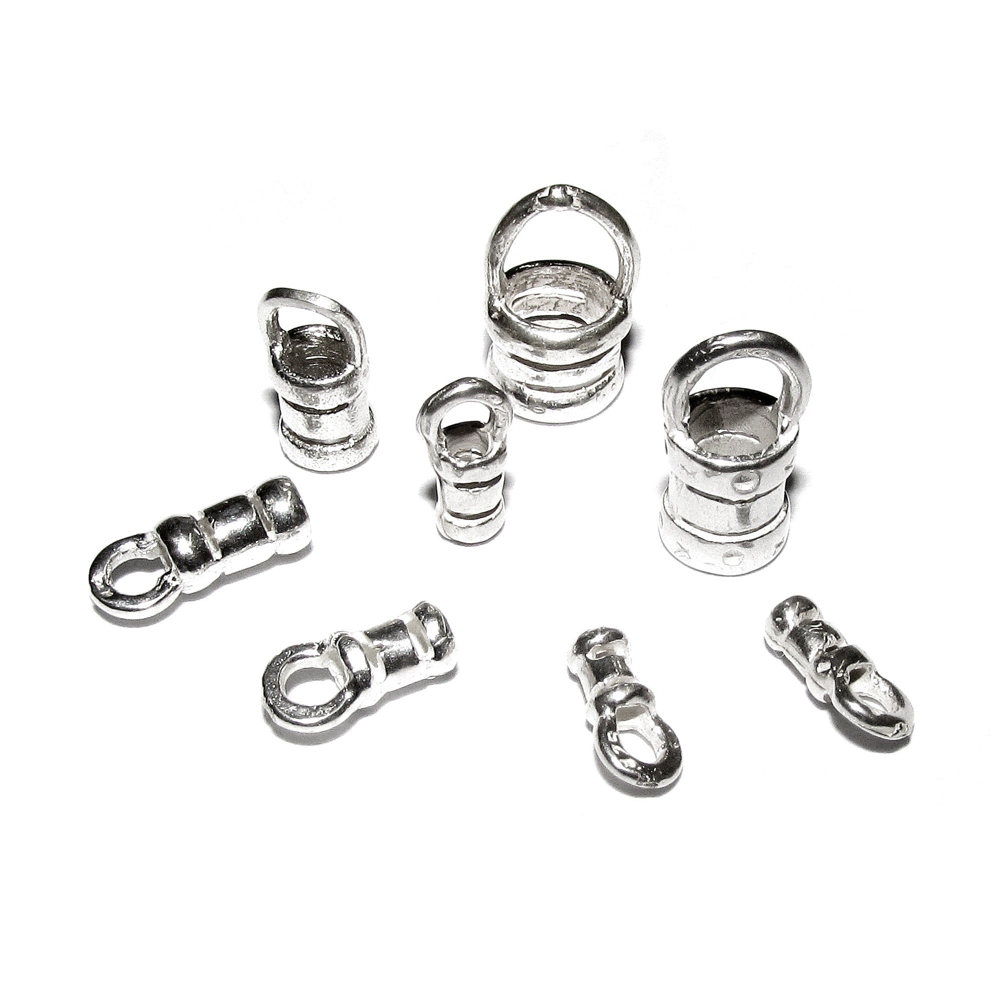 925 sterling silver Crimp End Caps sizes 0.7 - 5.0 mm, silver end caps, end caps, Jewelry making, End caps findings - 1 pair (2 piece)