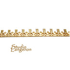 14K Yellow Gold filled Gallery wire, Bezel wire, Gallery ribbon, Gallery pattern, Gold Filled Wire, Gold Filled Setting - 4 inch (10 cm)