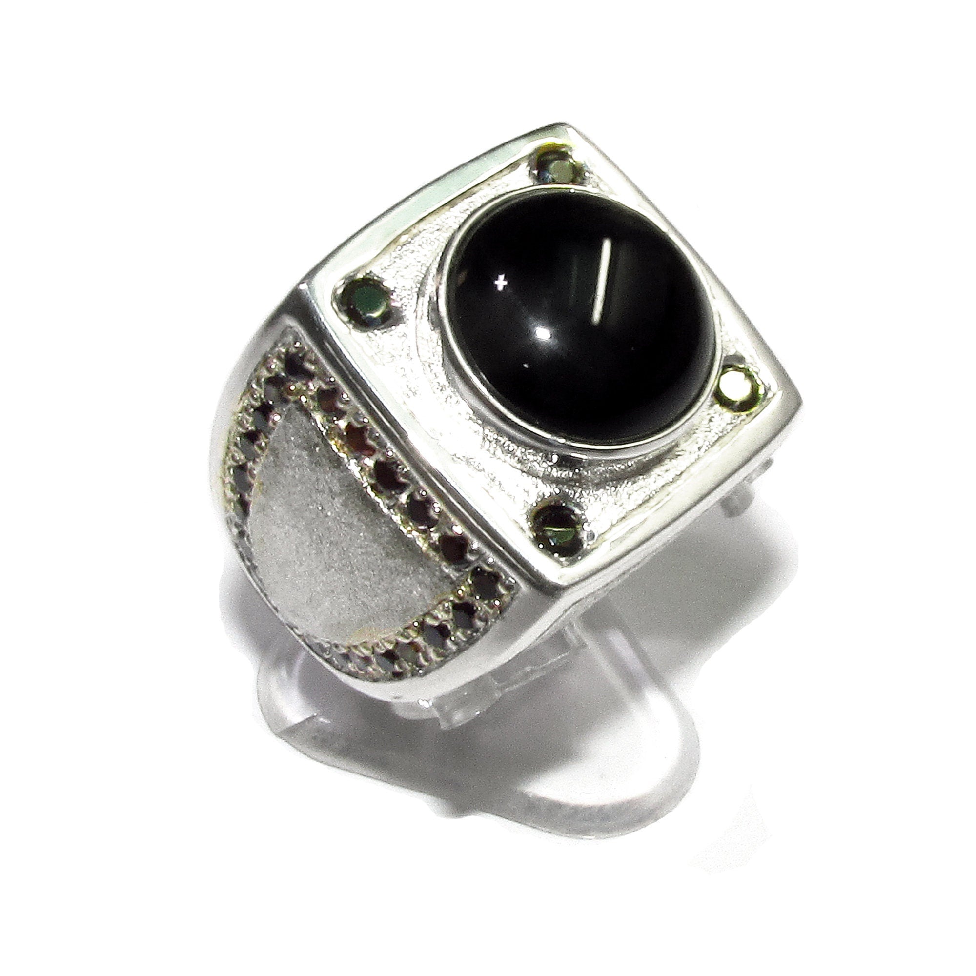 Black onyx ring 925 sterling silver size 10, Handmade ring, single copy, 925 sterling silver, Black onyx, silver ring, gemstone - 1 piece