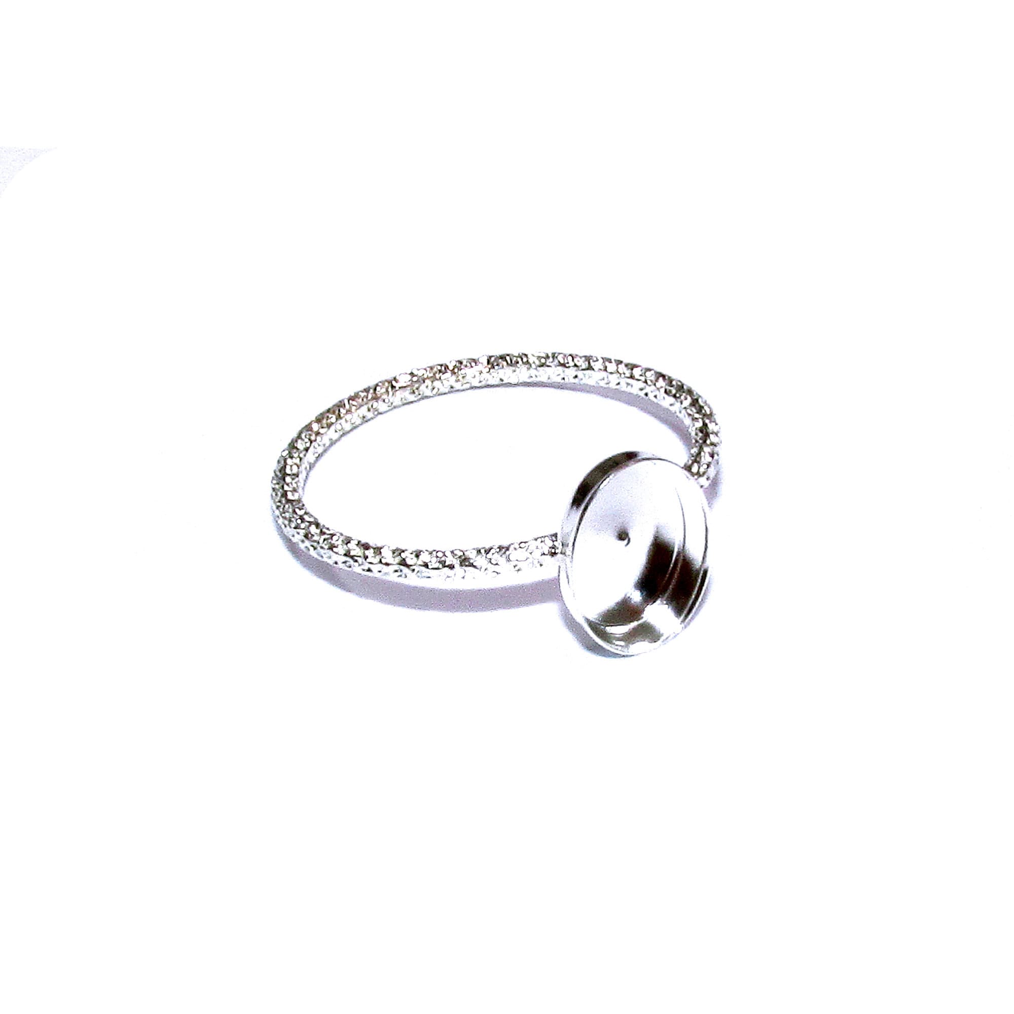 925 Sterling silver blank ring with bezel cup 5x7mm size 4, 5, 6, 7, 8, 9, 10, 11, Jewelry making, bezel cup, base ring, Setting - 1 piece