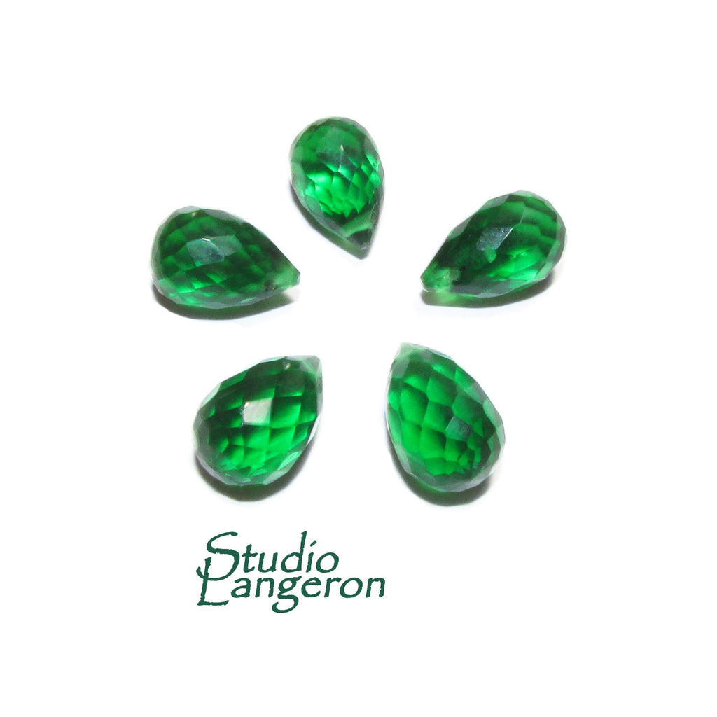 Natural Chrome diopside Teardrop faceted Beads size 9x6mm, Chrome diopside Gemstone, Jewelry making, Gemstone Teardrop beads - 1 piece