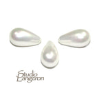 Natural Sea shell pearl Teardrop half drilled Beads size 15x8 mm, Natural shell pearl Matching Half Drilled Beads, Jewelry making - 1 piece