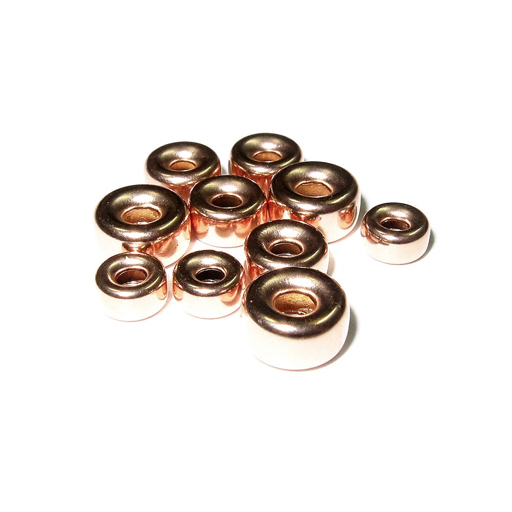 14K rose gold filled Rondelle Beads Size 3-10 mm, Beads, Gold filled beads, Rondelle beads, Spacer Beads, Jewelry making - 1 piece