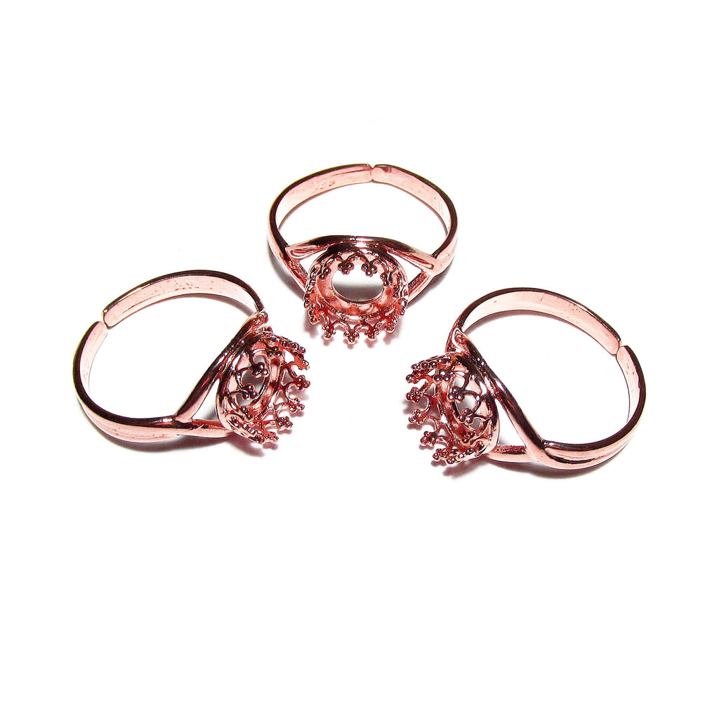 14K Rose gold filled open blank ring with bezel cup 8 mm, base ring, Rose Gold filled, bezel cup, ring gold filled, setting, ring - 1 piece