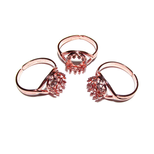 14K Rose gold filled open blank ring with bezel cup 8 mm, base ring, Rose Gold filled, bezel cup, ring gold filled, setting, ring - 1 piece