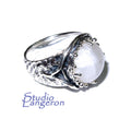 Statement moonstone ring 925 sterling silver size 7 1/2, Handmade ring, single copy, 925 sterling silver, Natural moonstone, gemstone
