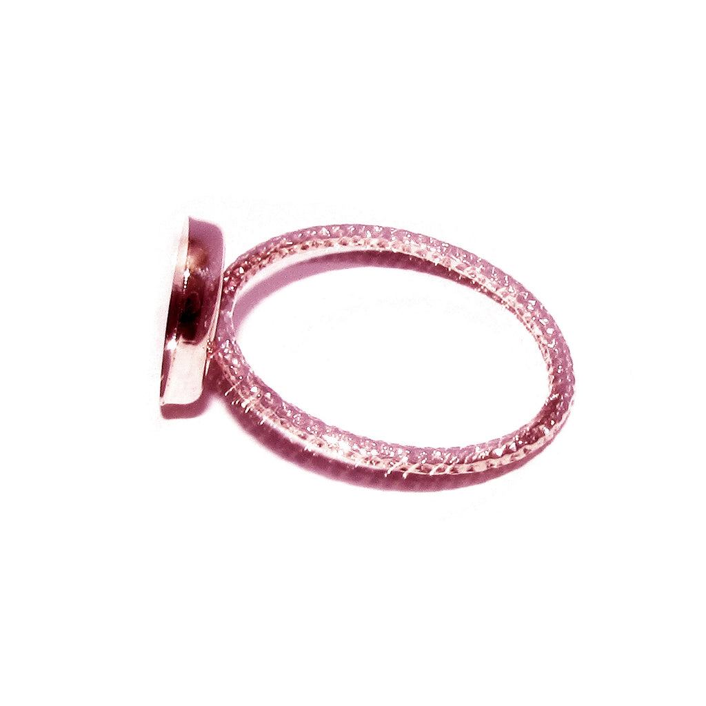 14K Rose gold filled blank ring with bezel cup 8x10 mm size 4, 5, 6, 7, 8, 9, Base ring, Bezel cup, Setting, Jewelry making - 1 piece