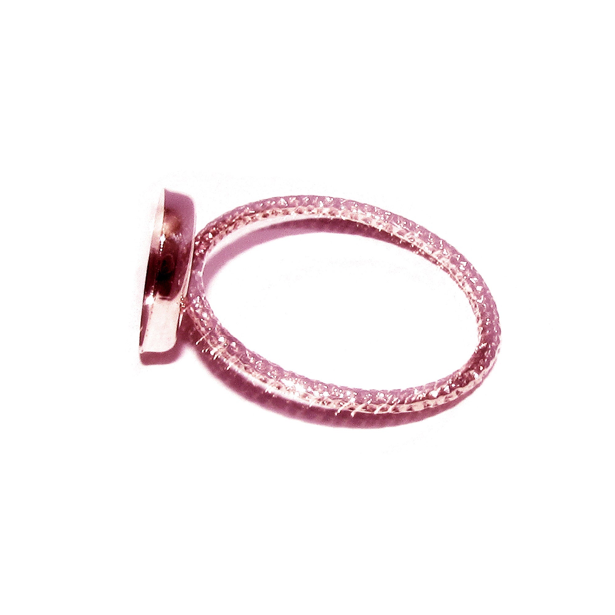 14K Rose gold filled blank ring with bezel cup 8x10 mm size 4, 5, 6, 7, 8, 9, Base ring, Bezel cup, Setting, Jewelry making - 1 piece