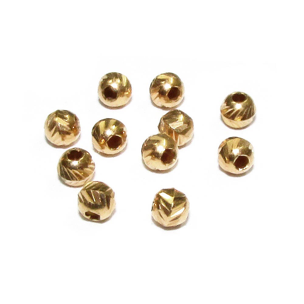 10 pcs 14K Yellow Gold filled Diamond cut Beads 3 mm, Diamond cut beads, Spacer Beads, Diamond cut, Gold filled beads, Jewelry making