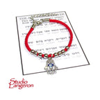 Red String Bracelet: Jerusalem Prayer, Evil Eye Hamsa, Swarovski Cotton
