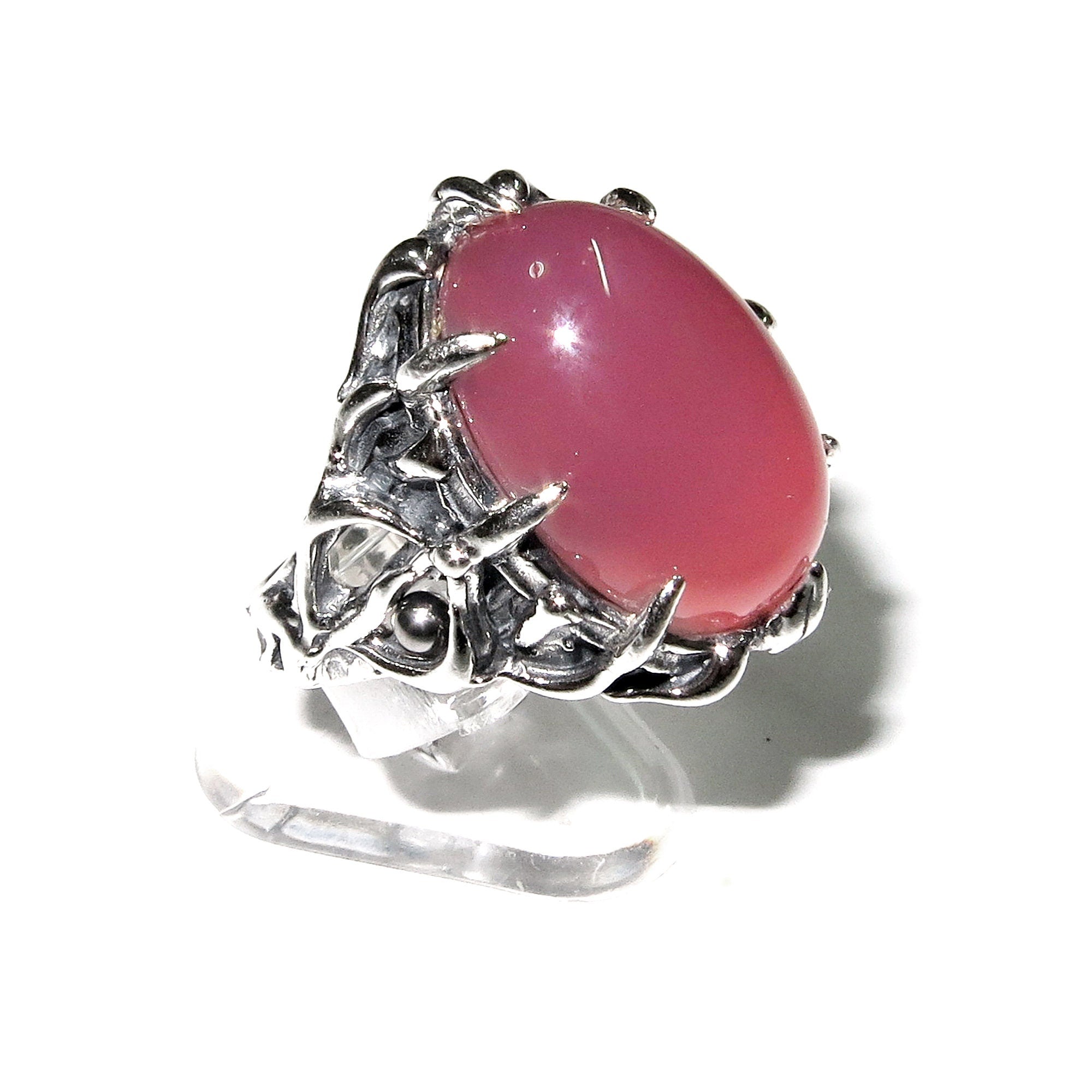 Statement Chalcedony ring 925 sterling silver size 7, Handmade ring, single copy, 925 sterling silver, Natural Lavender Chalcedony, gemstone