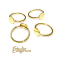 14K Yellow gold filled blank ring with platforms for gluing size 5, 6, 7, 8, base ring, Gold filled ring, Jewelry making, Setting - 1 piece