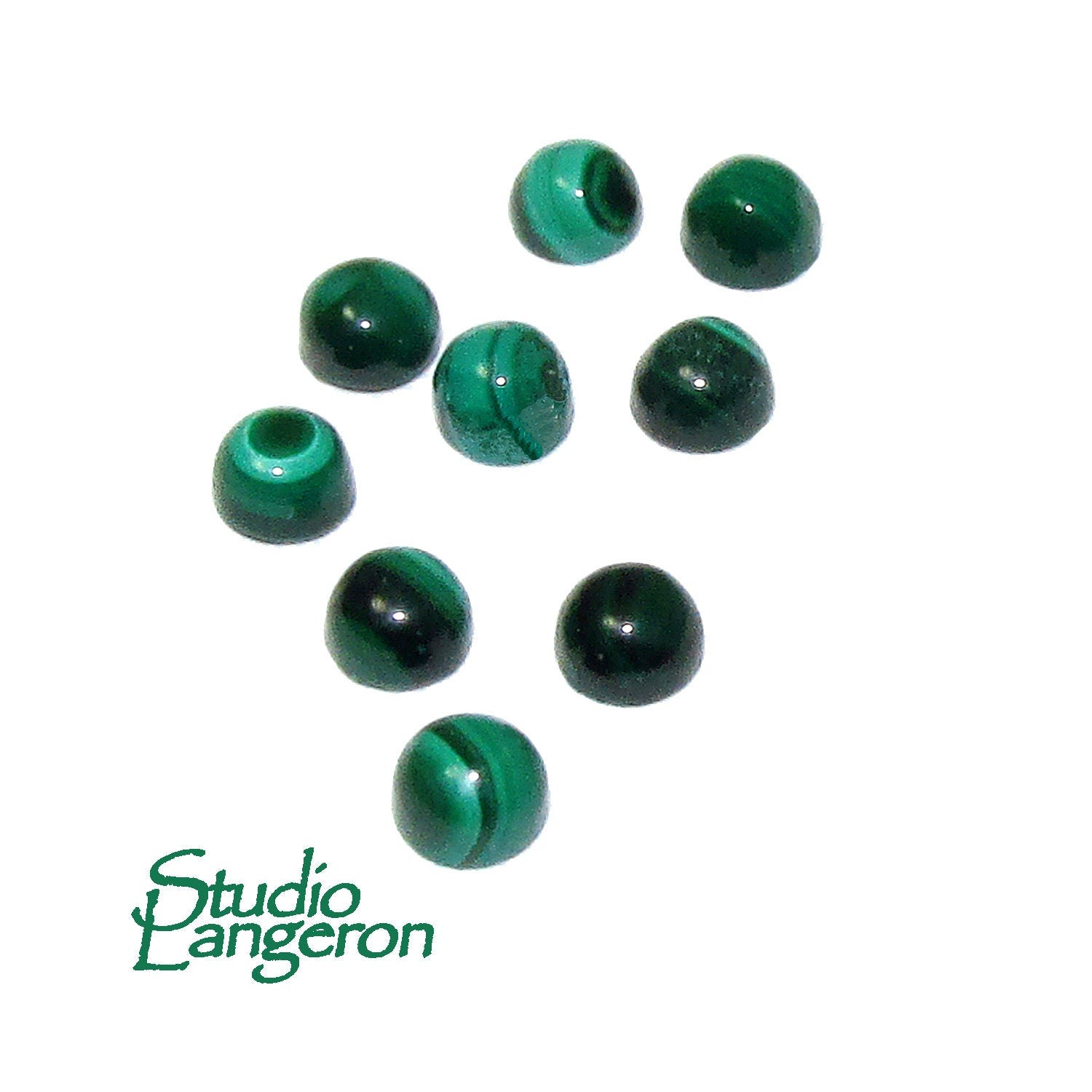4 mm Malachite Cabochon, Natural Gemstone, Calibrated Size, Malachite gems, Gemstone Round, cabochon, Jewelry making - 1 piece