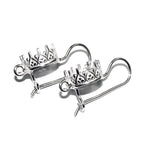 8 mm 925 sterling silver blank earrings with bezel cup and closed ring, Jewelry making, bezel cup, base earrings - 1 pair (2 piece)