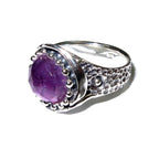 Amethyst ring 925 sterling silver, size 6 1/2, Handmade ring, single copy, Statement ring, Natural amethyst, silver ring, gemstone