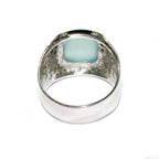 Statement Chalcedony ring 925 sterling silver size 9, Handmade ring, single copy, 925 sterling silver, Natural Aqua chalcedony, gemstone