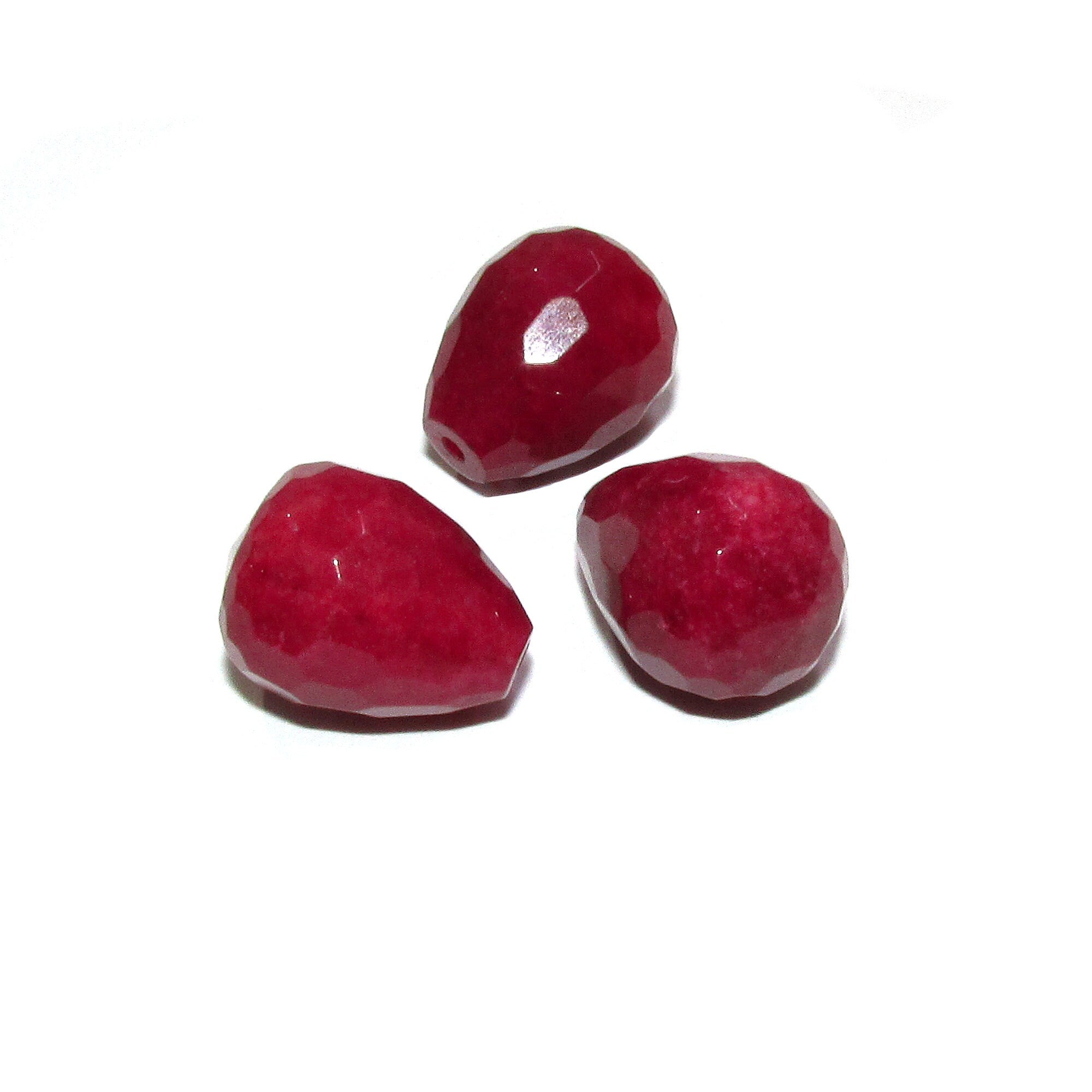 Natural African ruby Teardrop faceted half drilled Beads size 16x12 mm, Natural African ruby Half Drilled Beads, Jewelry making - 1 piece