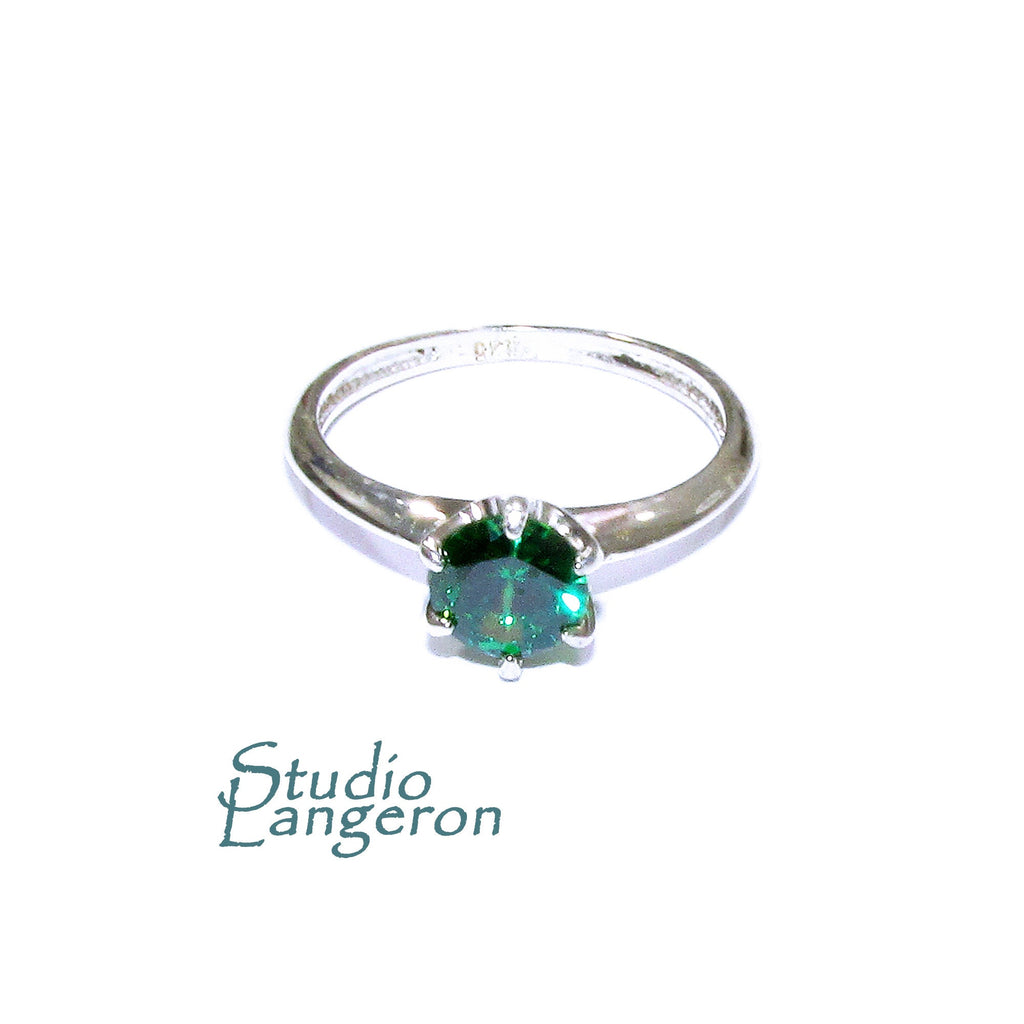 Chrysoprase ring 925 sterling silver size 4 1/2, Handmade ring, single copy, sterling silver, Chrysoprase ring, silver ring, gemstone