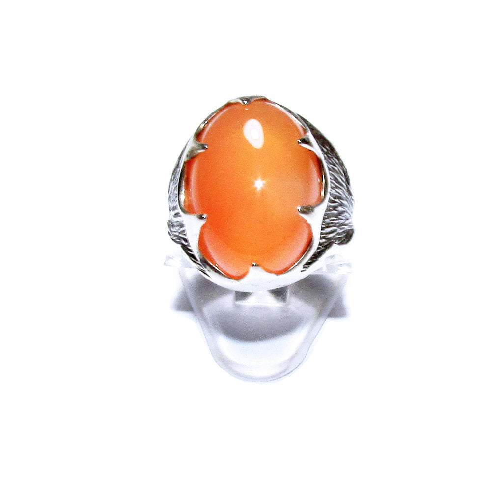 Statement Chalcedony ring 925 sterling silver size 7 1/2, Handmade ring, single copy, 925 sterling silver, Natural Chalcedony, gemstone