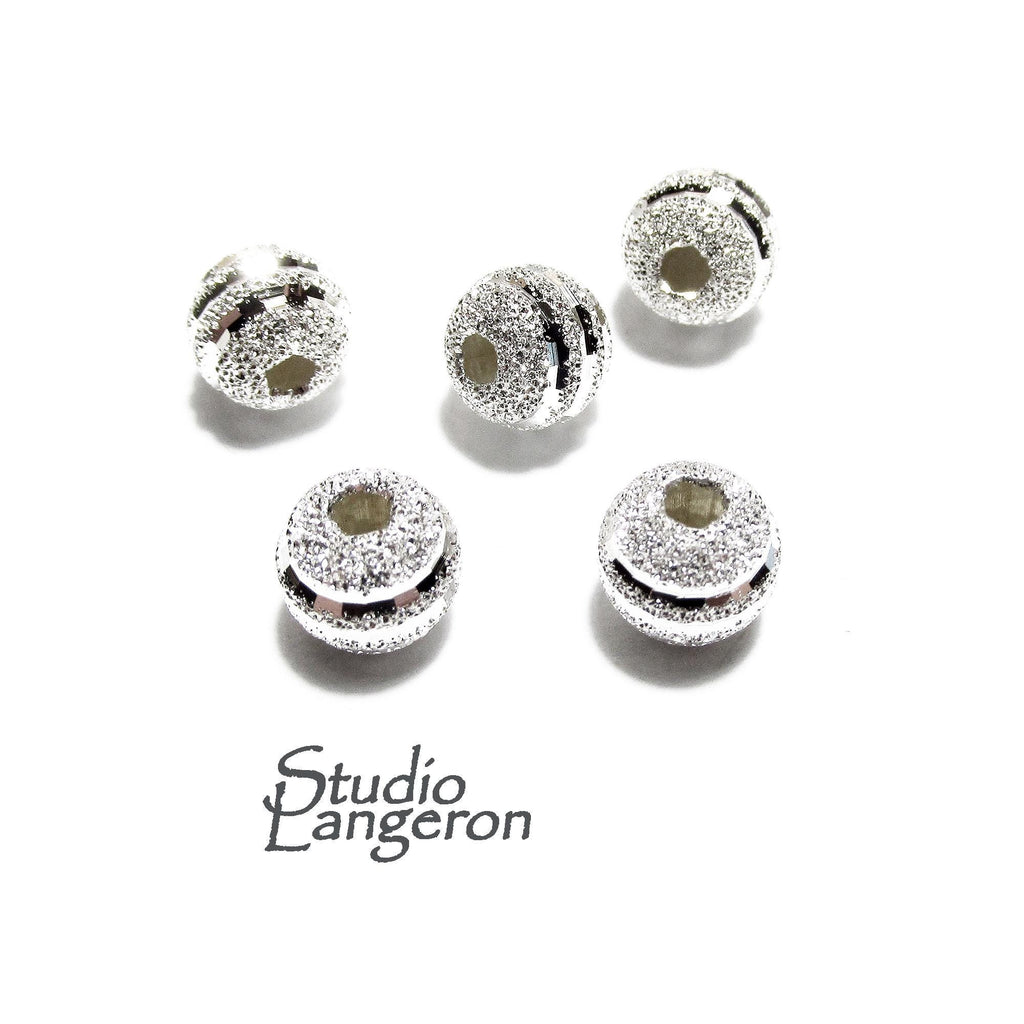 Diamond Cut Sterling Silver Beads 6mm, Jewelry Making Supply - 1 pieces