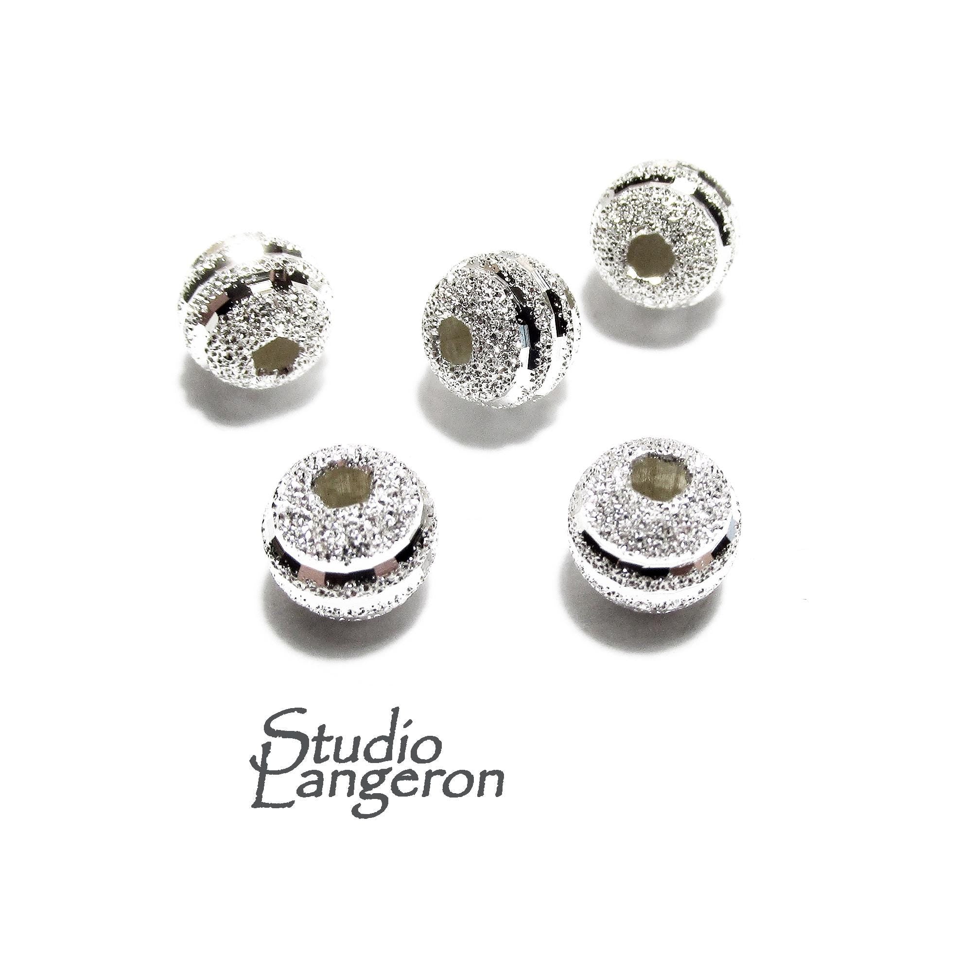 Diamond Cut Sterling Silver Beads 6mm, Jewelry Making Supply - 1 pieces