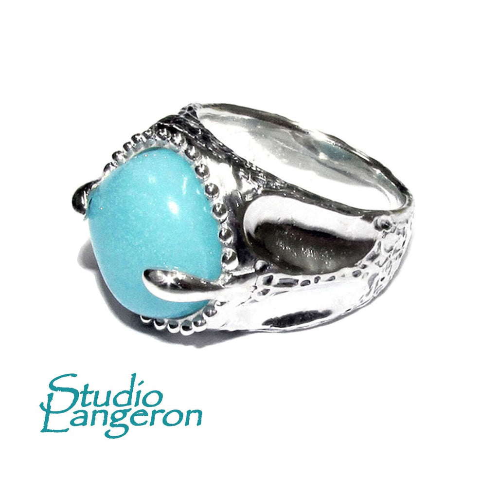 Amazonite ring 925 sterling silver size 6, Handmade ring, single copy, sterling silver, Amazonite, silver ring, gemstone, ring, Turquoise