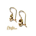 14K Solid gold blank earrings with bezel cup 6 mm, Jewelry making, Setting, bezel cup, base earrings, 14K solid gold - 1 pair (2 piece)