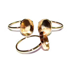 14K Yellow solid gold blank ring with bezel cup 10x12 mm size 4 - 10, Jewelry making, base ring, bezel cup, Solid gold ring - 1 piece