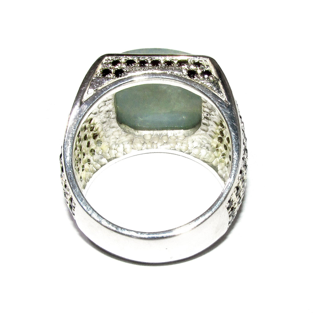 Amazonite man handmade ring 925 sterling silver size 9 1/2, single copy, sterling silver, natural Amazonite, man ring, Handmade ring