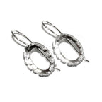 13x18 mm size 925 sterling silver blank earrings with bezel cup, Jewelry making, Setting, bezel cup, Base earrings - 1 pair (2 pieces)