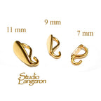 14K Yellow Gold Filled Teardrop Pendant Bails with Hidden Loop sizes 7, 9 and 11 mm, Gold filled Bail, Bail, Bail finding - 1 piece