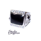 Black onyx man ring 925 sterling silver size 8 1/2, Handmade ring, single copy, sterling silver, natural onyx, man ring, black gemstone