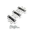 925 Sterling Silver Tube Bar Clasp 2-Hole size 4.3x16 mm, Silver Clasps, Slide Clasps, Sterling silver, Jewelry making, Tube clasp - 1 piece